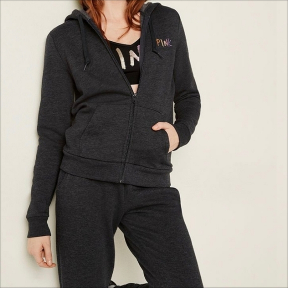 ⭐️(Set) PINK VS Full-Zip Hoodie Size M + PINK VS Jogger Size M - Picture 7 of 12